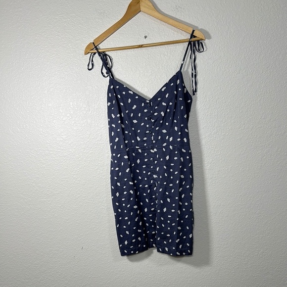 Abercrombie & Fitch Tie-Strap Mini Dress Blue Pattern Small - Picture 6 of 6